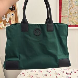 Tory Burch Dark Green and Black Tote
